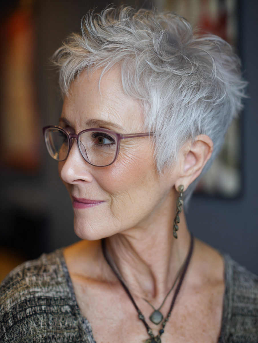 Sam Cuts Pixie Cuts for Women Over 60 with Glasses That Look Stylish and ...